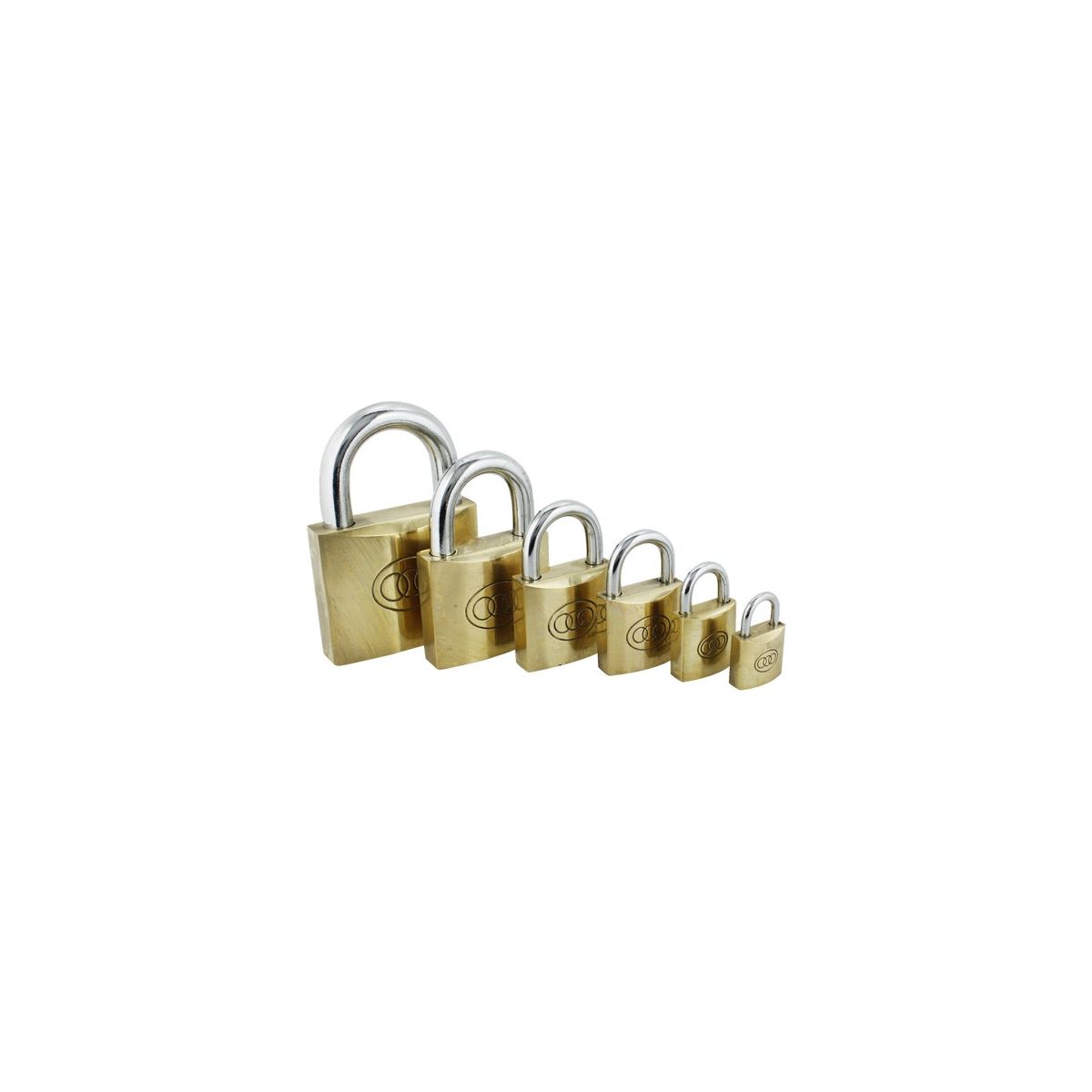 50MM BRASS TRI-CIRCLE PADLOCK KEYED ALIKE - 265