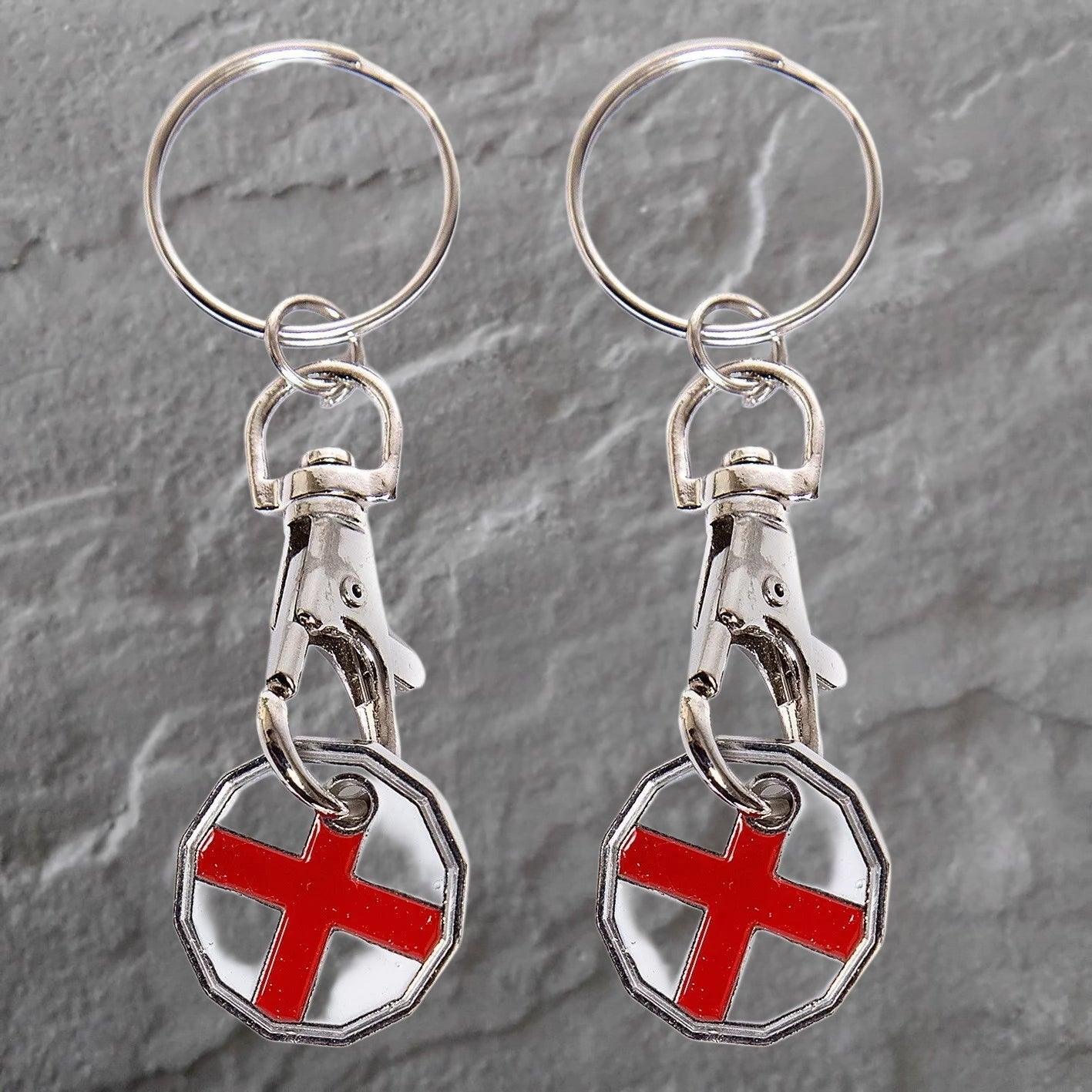 TROLLEY COIN GEORGE CROSS KEYRING