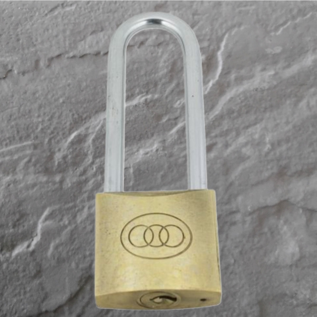 25MM LONG SHACKLE BRASS TRI-CIRCLE PADLOCK - 262L