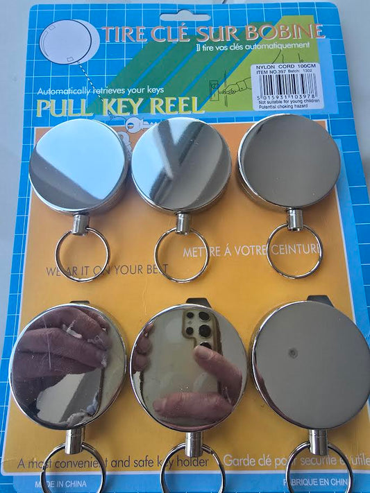 RETRACTABLE KEYRING WITH BELT CLIP LARGE  -  397