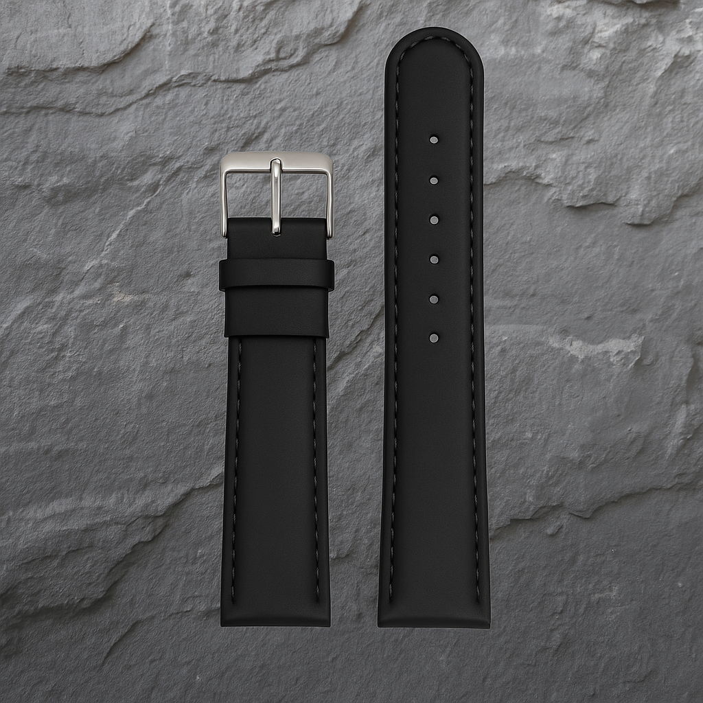 BLACK PADDED CALF STRAP (S) W100P/20  -  20mm