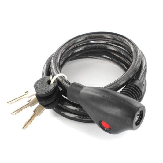 SECURIT SPIRAL CABLE BIKE LOCK WITH 3 KEYS 1500MM
