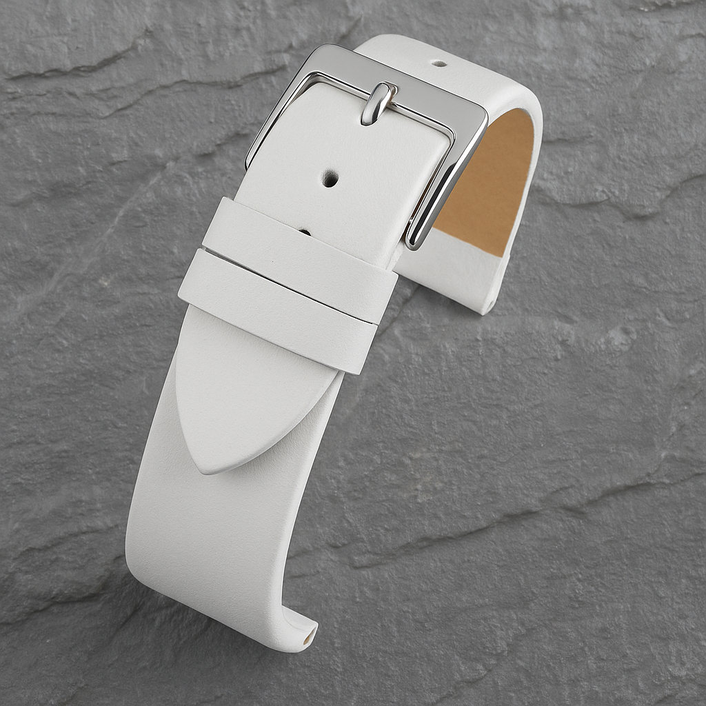 WHITE CALF WATCH STRAPS (S) W104/20  -  20mm