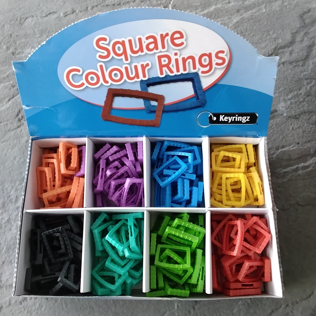 TOPS SQUARE COLOUR RING KEY CAPS BOX 200