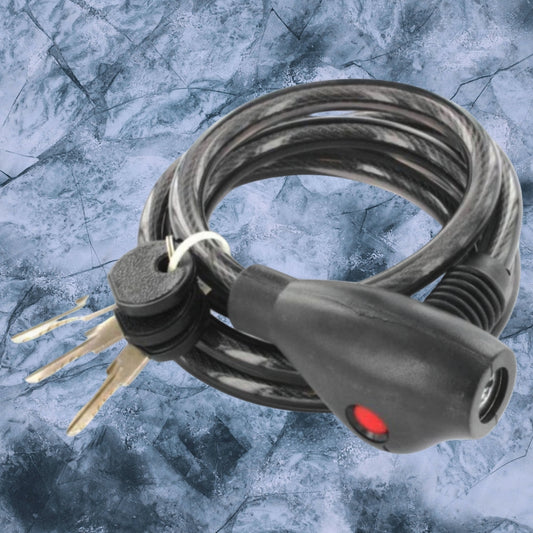 SECURIT SPIRAL CABLE BIKE LOCK WITH 3 KEYS 1500MM