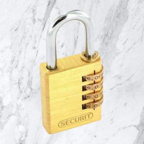 COMBINATION 20MM RESETTABLE BRASS CARDED SECURIT