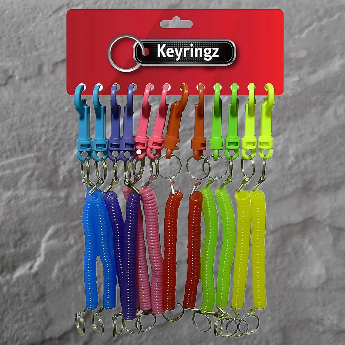 SPIRAL NEON COLOURS KEYRING  -  316