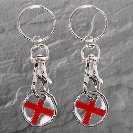 TROLLEY COIN GEORGE CROSS KEYRING