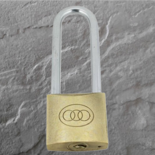 25MM LONG SHACKLE BRASS TRI-CIRCLE PADLOCK  -  262L