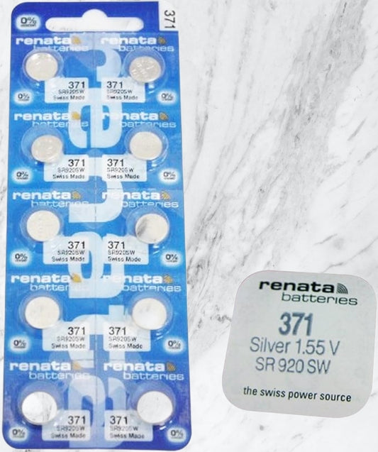 371 WATCH BATTERY x10  -  SWISS MADE